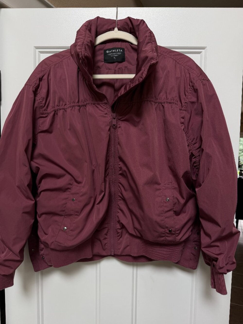 Athleta Point Reyes Bomber II Jacket size XL mulberry rose pink